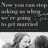 "Love and Laughs" - Save the Dates in Titanium by Corinne Malesic - Detail