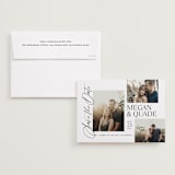 "Editorial Trio" - Save the Dates in Snow by Jill Means - Save the Date with Envelope