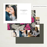 "Elegant Monogram" - Save the Dates in Berry by Simona Camp - Back of Card Options