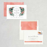 "Painted Laurel" - Save the Dates in Peach by Lori Wemple - Assembled