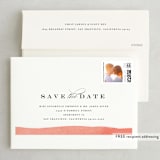 "Painted Laurel" - Save the Dates in Peach by Lori Wemple - FREE Recipient Addressing