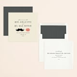 "Kiss + Kiss" - Save the Dates in Cream by Penelope Poppy - Assembled