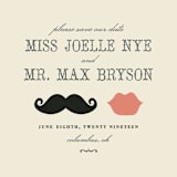 "Kiss + Kiss" - Save the Dates in Cream by Penelope Poppy - Detail