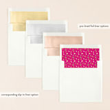 "BOOM Pop the Champagne" - Save the Dates in Raspberry by Erika Firm - Envelope Liner Options