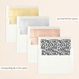 "Lettered bliss" - Save the Dates in Silk by Stacey Meacham - Envelope Liner Options