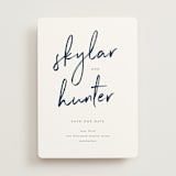 "Funky Names" - Save the Dates in Navy by Phrosné Barwood - Front