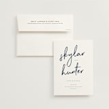 "Funky Names" - Save the Dates in Navy by Phrosné Barwood - Save the Date with Envelope
