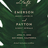 "Palm" - Save the Dates in Leaf by Kaydi Bishop - Detail