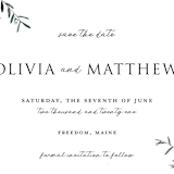 "Fresh Sage" - Save the Dates in Olive by Christie Kelly - Detail
