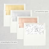 "Casual Script" - Save the Dates in Snow by Pink House Press - Envelope Liner Options