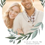 "Wild Leaf" - Save the Dates in Spearmint by Alethea and Ruth - Detail