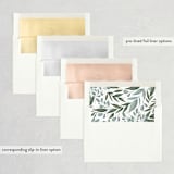 "Wild Leaf" - Save the Dates in Spearmint by Alethea and Ruth - Envelope Liner Options