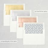 "Elegant Emblem" - Save the Dates in Dove by Everett Paper Goods - Envelope Liner Options