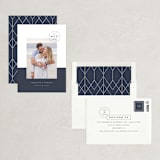 "Modern Passport" - Save the Dates in Navy by Robert and Stella - Assembled