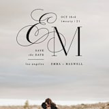 "Chic Monogram" - Save the Dates in Noir by Hooray Creative - Detail