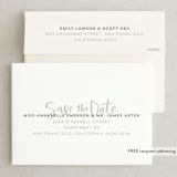 "Simple Love" - Save the Dates in Tan by Alicia Schultz - FREE Recipient Addressing