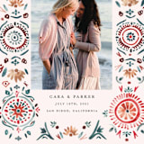 "Boho Bright" - Save the Dates in Pomegranate by Morgan Ramberg - Detail