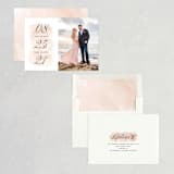 "Numbered Watercolor" - Save the Dates in Peony by Hooray Creative - Assembled