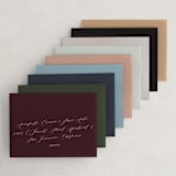 "Triptych" - Save the Dates in Linen by Erin Deegan - Colored Envelopes Available