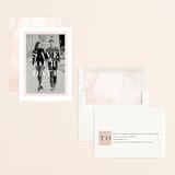 "Modernist Minimal" - Save the Dates in Blush by Everett Paper Goods - Assembled