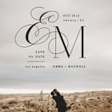 "Chic Monogram" - Save the Dates in Noir by Hooray Creative - Detail