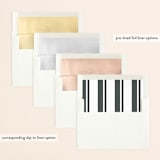 "Minimal Duo" - Save the Dates in Obsidian by Heather Cairl - Envelope Liner Options