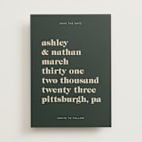 "Modern Type" - Save the Dates in Spruce by April Astudillo - Front
