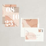 "Big Bold" - Save the Dates in Peach by Pixel and Hank - Assembled