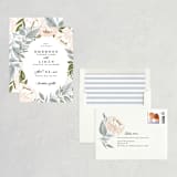 "Peony Floral Frame" - Save the Dates in Cornflower by Alethea and Ruth - Assembled
