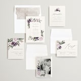 "Garden Stroll" - Save the Dates in Lilac by Creo Study - Matching Invitation Suite