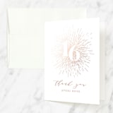 "Starburst" - Sweet Sixteen Party Thank You Cards in Cocoa by Ana Sharpe - Front