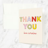 "Bold Type" - Sweet Sixteen Party Thank You Cards in Cranberry by Baumbirdy - Front