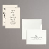 "Stacked Up" - Save the Dates in Buttercream by Inkblot Design - Assembled