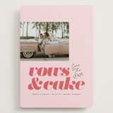 "vows and cake" - Save the Dates in Coral by Laura Hamm - Front
