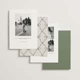 "ribbon bow drawing" - Save the Dates in Moss by Cass Loh - Back of Card Options