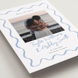 "handdrawn wavy frame" - Save the Dates in Dusty Blue by Cass Loh - Detail