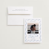 "handdrawn wavy frame" - Save the Dates in Dusty Blue by Cass Loh - Save the Date with Envelope