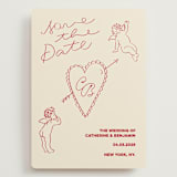 "Crazy Little Thing Called Love" - Save the Dates in Cream by Helena Vitto - Front