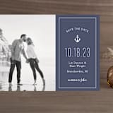 "Down by the Sea" - Save the Dates in Marine by Sandra Picco Design - Front
