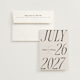 "Grand" - Save the Dates in Ivory by Melanie Kosuge - Save the Date with Envelope