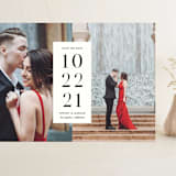 "Contemporary Date" - Save the Dates in Pearl by Katy Shen - Front