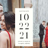 "Contemporary Date" - Save the Dates in Pearl by Katy Shen - Detail