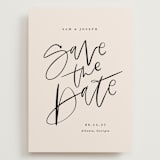 "Brushpen" - Save the Dates in Cream by Kristen Smith - Front