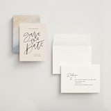 "Brushpen" - Save the Dates in Cream by Kristen Smith - Assembled