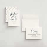 "Funky Names" - Save the Dates in Navy by Phrosné Barwood - Assembled