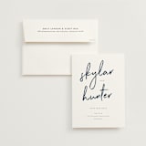 "Funky Names" - Save the Dates in Navy by Phrosné Barwood - Save the Date with Envelope