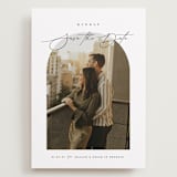 "Romantic Script" - Save the Dates in Meringue by Carolyn MacLaren - Front