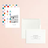 "Pop of Color" - Save the Dates in Cloud by Katt Jones - Assembled