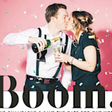 "BOOM Pop the Champagne" - Save the Dates in Midnight by Erika Firm - Detail