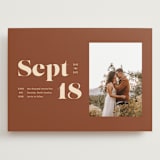 "Bold Print" - Save the Dates in Rust by April Astudillo - Front